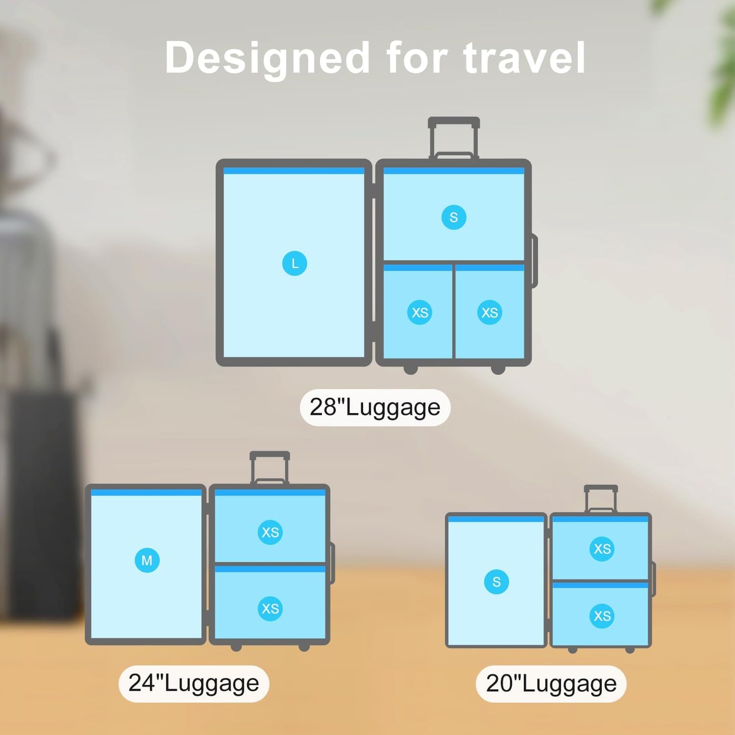 Travel Vacuum Bags Combo 6 Pack - Space Saver Vacuum Storage Bags for 