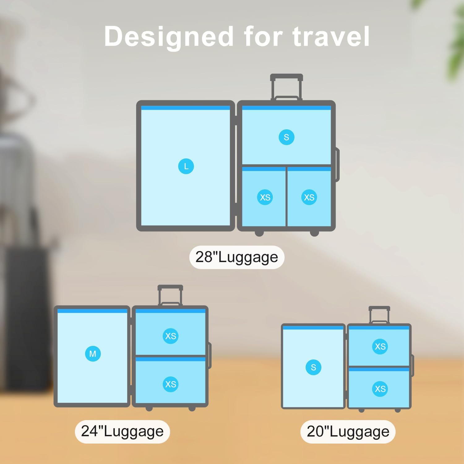 Travel Vacuum Bags Combo 6 Pack - Space Saver Vacuum Storage Bags for 