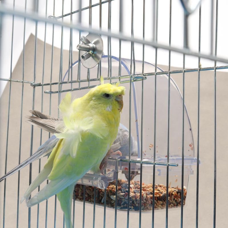 Bird Feeder for Budgerigar Parrot Finches Parakeet Food Container Food Grade Easy to Install Bird Feeder Bowls for Cage