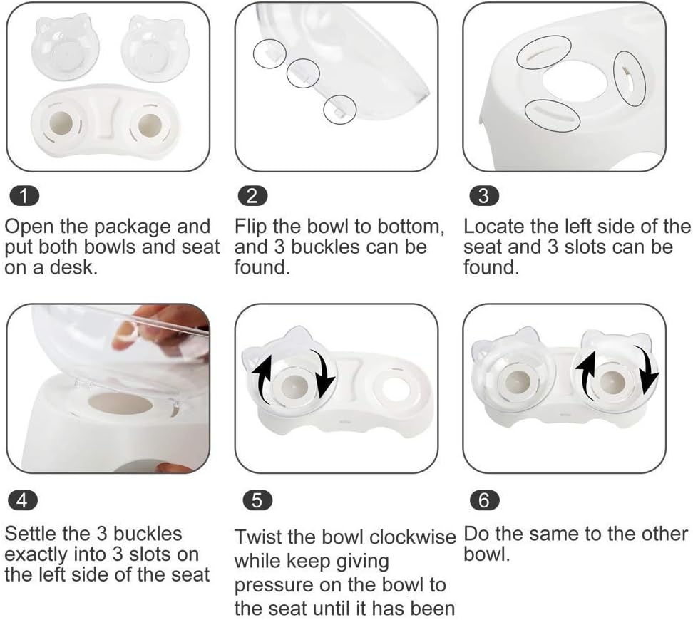 MILIFUN Cat Bowls, Cat Food Bowls Elevated Tilted, Anti Vomiting Kitty