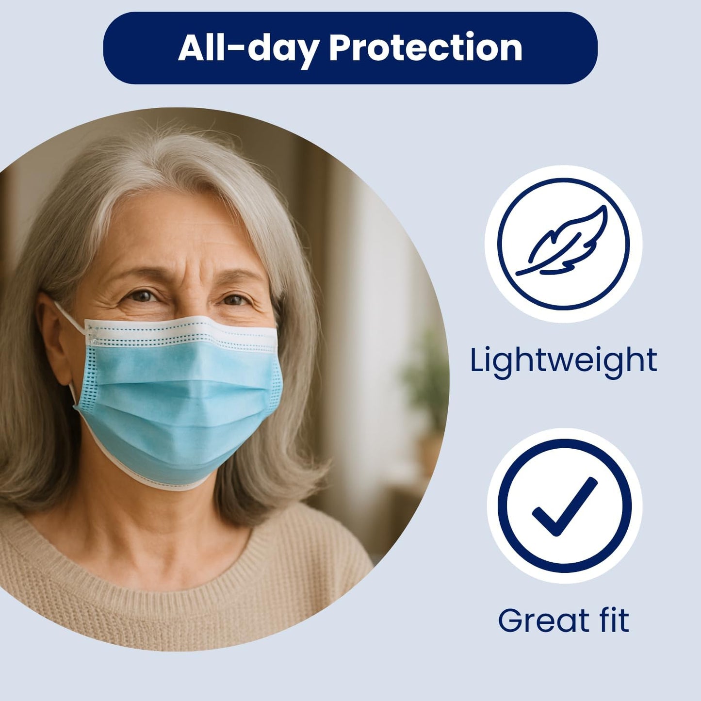 MAGICARE Made in USA Masks - Blue Disposable Face Masks - Medical Grad