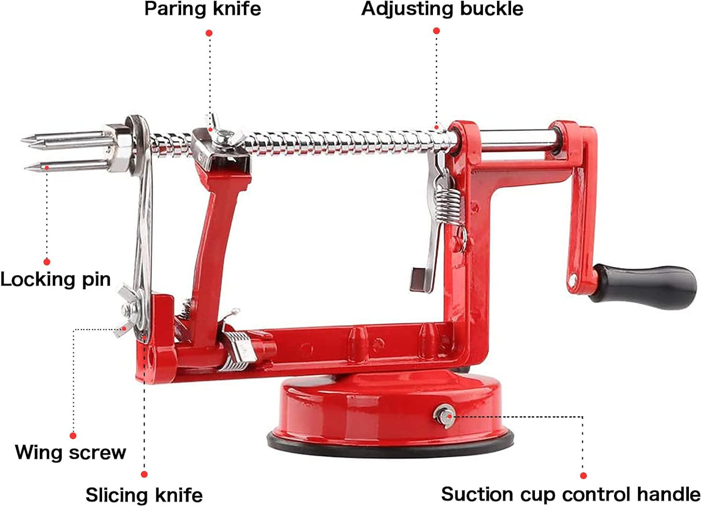 Apple Peeler Corer, Long lasting Chrome Cast Magnesium Alloy Apple Pee