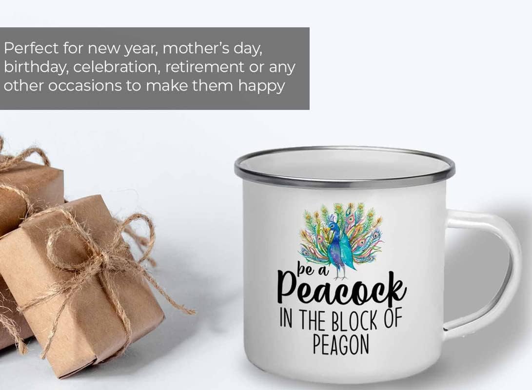 Bird Lover Camper Mug 12oz - Peacock block pgeons - Hummingbird Nest C