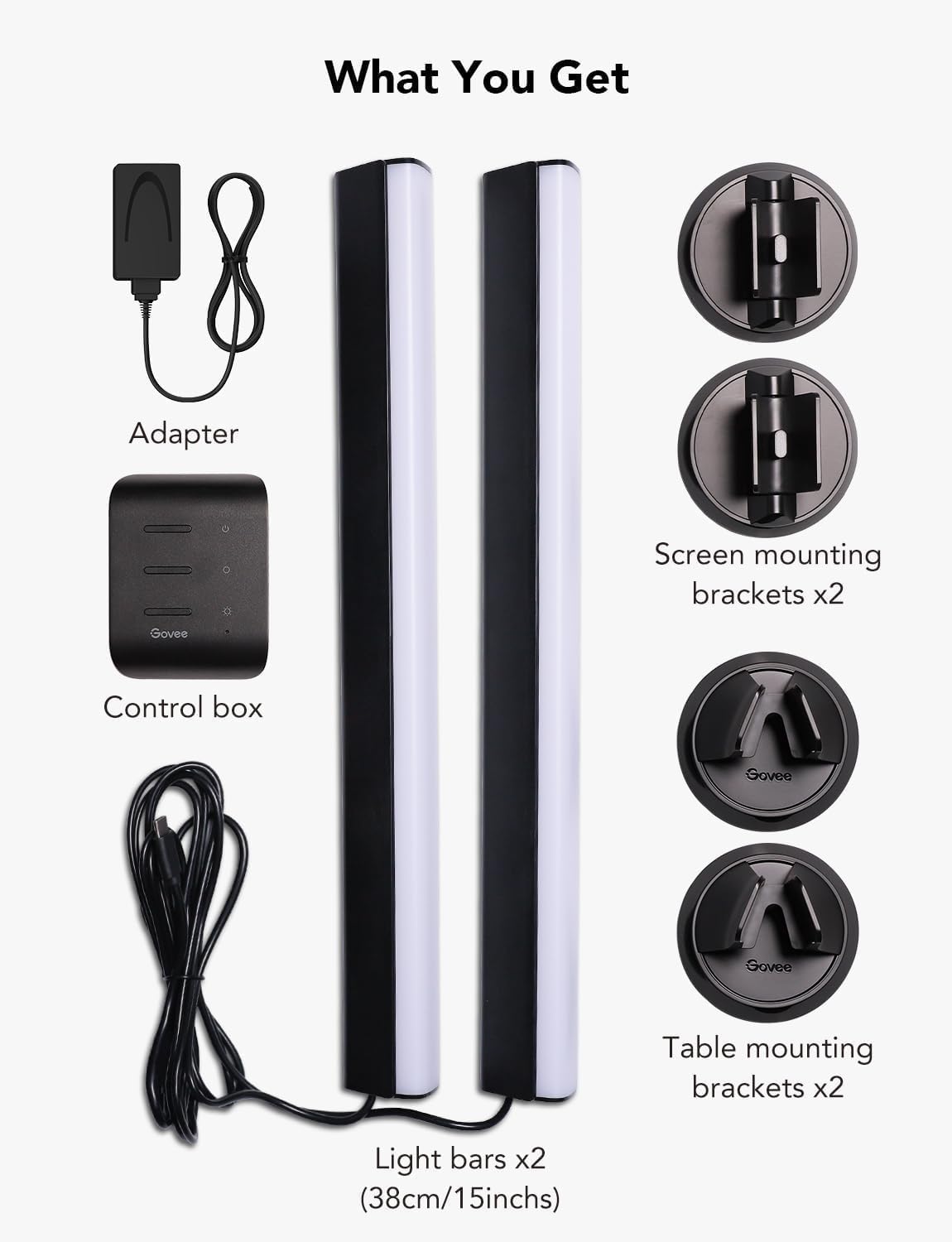 Govee RGBIC Light Bars, 15 Inches WiFi TV Backlight Suitable for 45-70