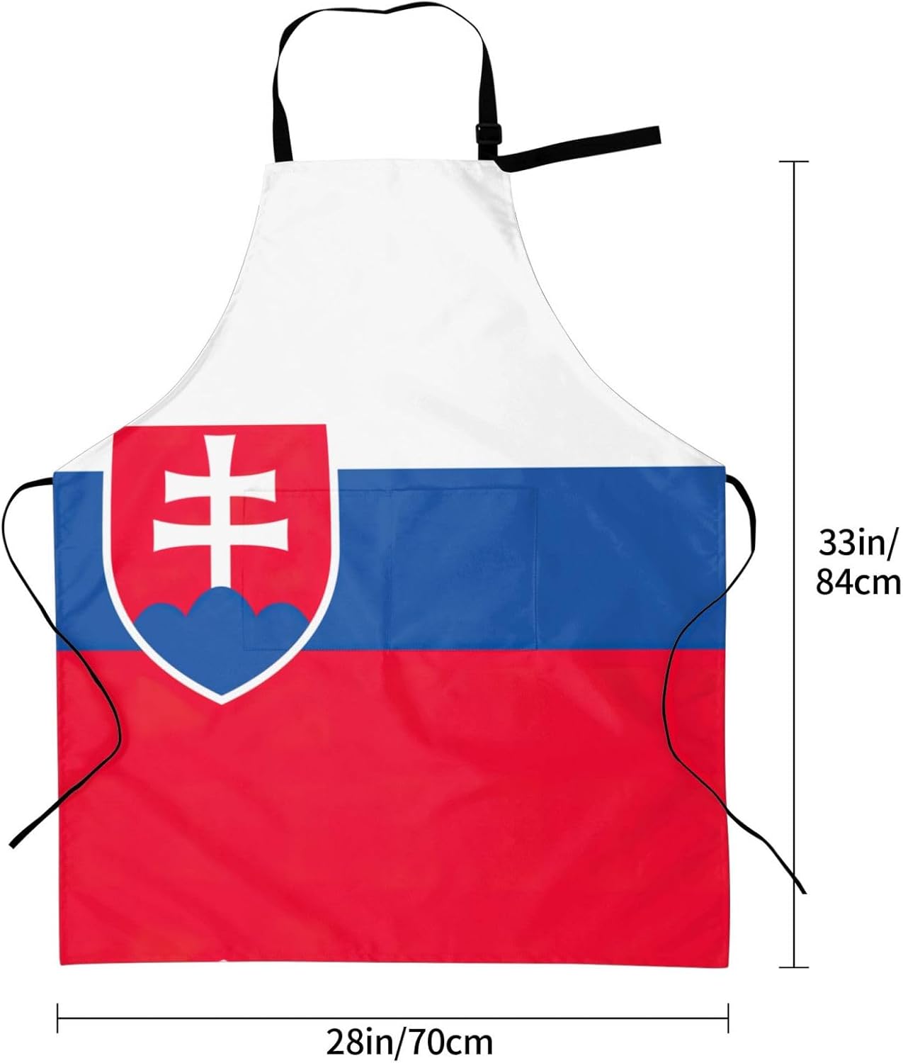 Flag of Slovakia print Waterproof apron with pocket adjustable cooking apron for adult kitchen bibs to bake
