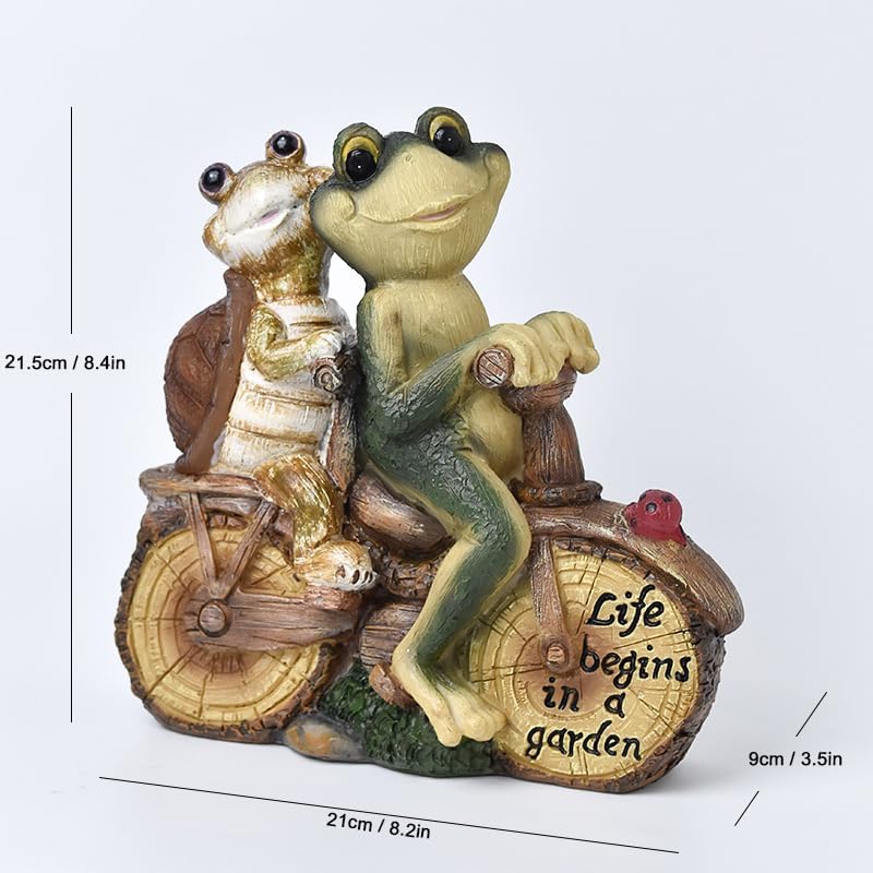 Adorable Frog Turtle-Shaped Resin Decorative Statue, Fun Road Lighting Small lamp, Home Decoration Item, Suitable for Placement in Garden or Balcony.