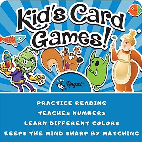 Regal Games Card Games for Kids - Go Fish, Crazy 8's, Old Maid, Slap J