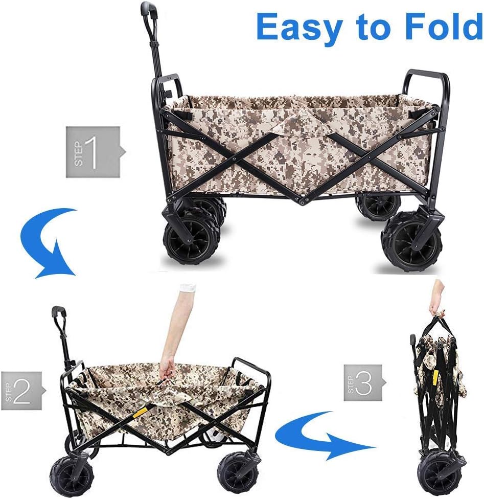 Garden Roly Foldable Cart High Durability Holiday Trolley Pull Truck Transporter with Brake Wheels Foldable 90kg/ 198lb Capacity Shopping Cart (E: Green) (F: Red) (H: Brown)