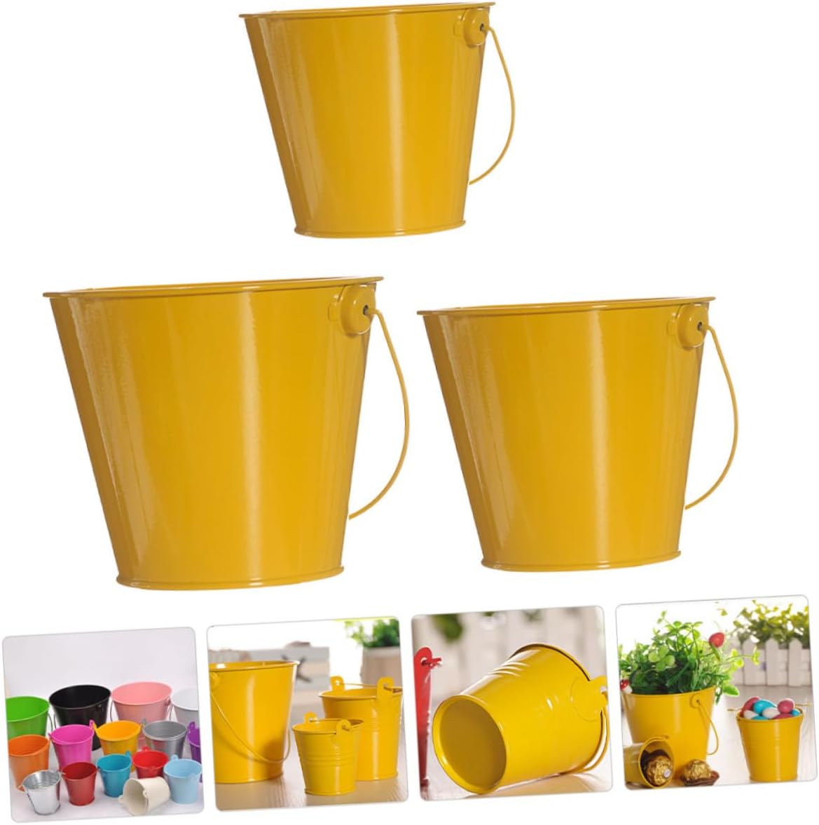 3pcs Vintage Iron Art Flowerpot Retro for Home Decor Holders Unique Ha
