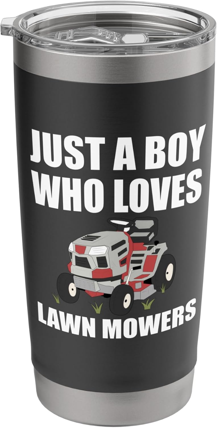 Lawn Mower Novelty For Boys Men Kids Lawn Care Lawn Mowing Stainless Steel Insulated Tumbler