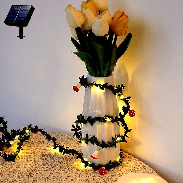Christmas Lights Outdoor, Solar Vine String Lights with 8 Modes, Waterproof 2-10M Fairy Lights for Garden, Xmas Tree, Holiday & Wedding Decor(10m/32.8ft,Sol Pwr,5)