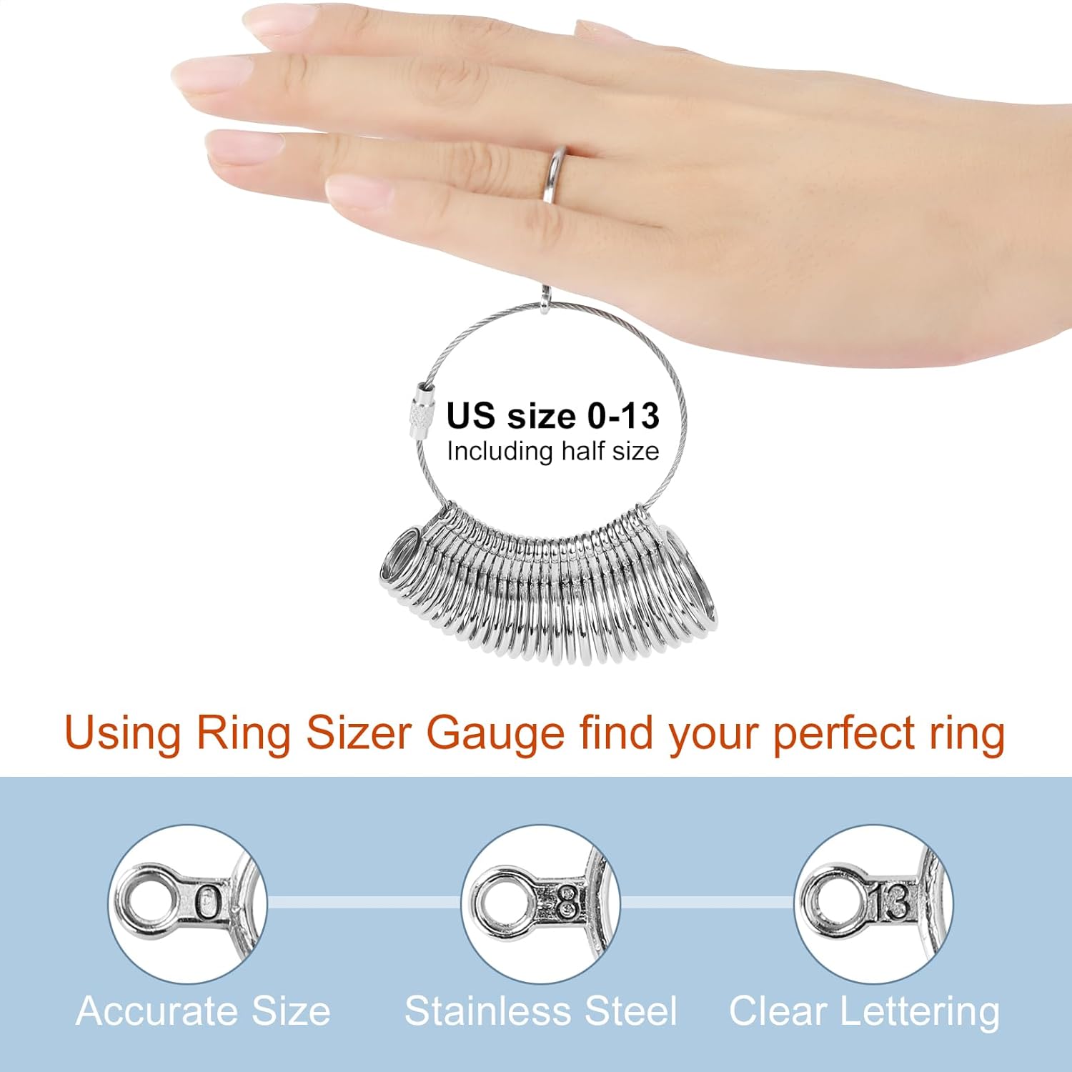 Ring Sizer Measuring Tool Kit, Ring Mandrel Measurer, 27 PCS Premium S