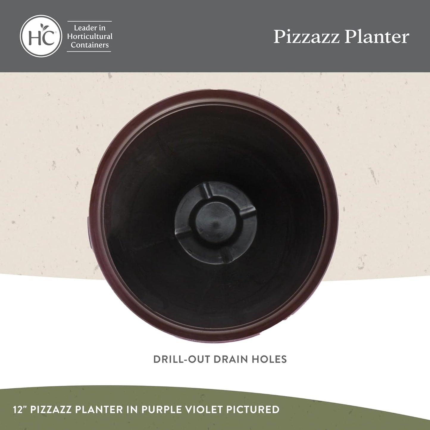 The HC Companies 16 Inch Pizzazz Round Planter Pots with Ceramic Look,