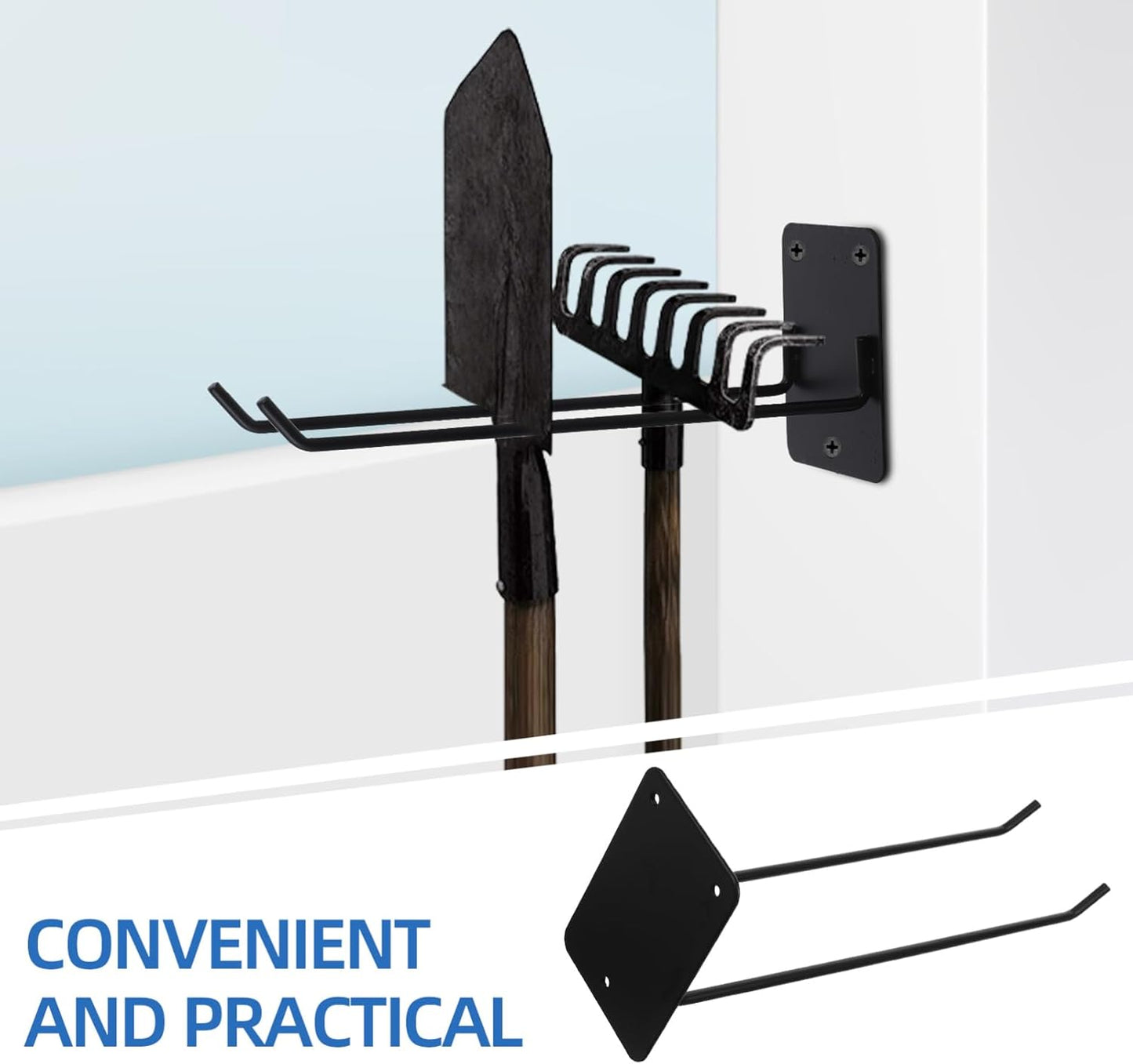 Milisten Wall Mounted Mop Holder Rack Heavy Duty Garden Tool Organizer