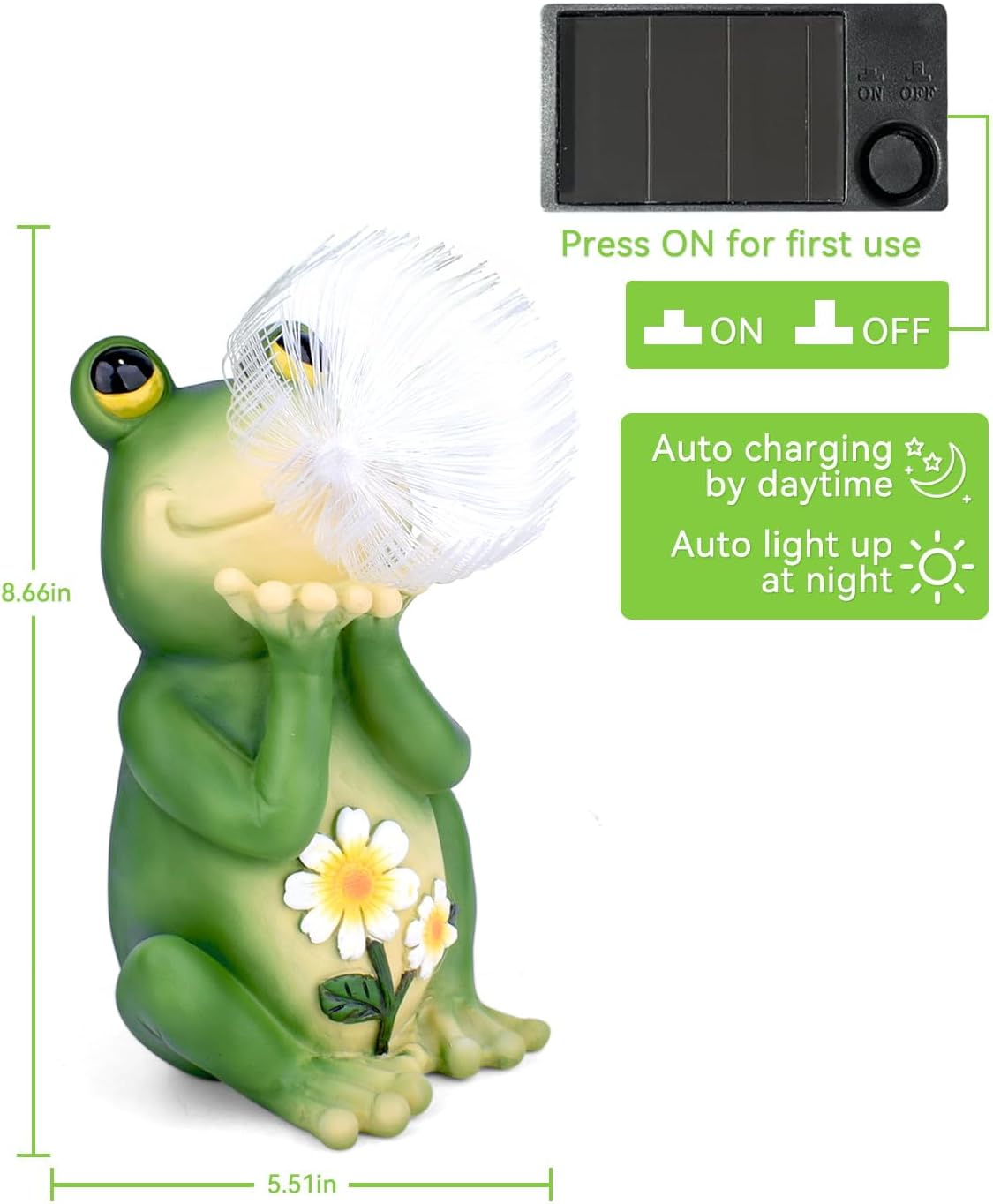 FREECUBE Solar Garden Statue, Frog Garden Decor Figurine Lights for Outside Waterproof Outdoor Yard Decorations Pation Light,Housewarming Gift for Patio,Lawn,Yard