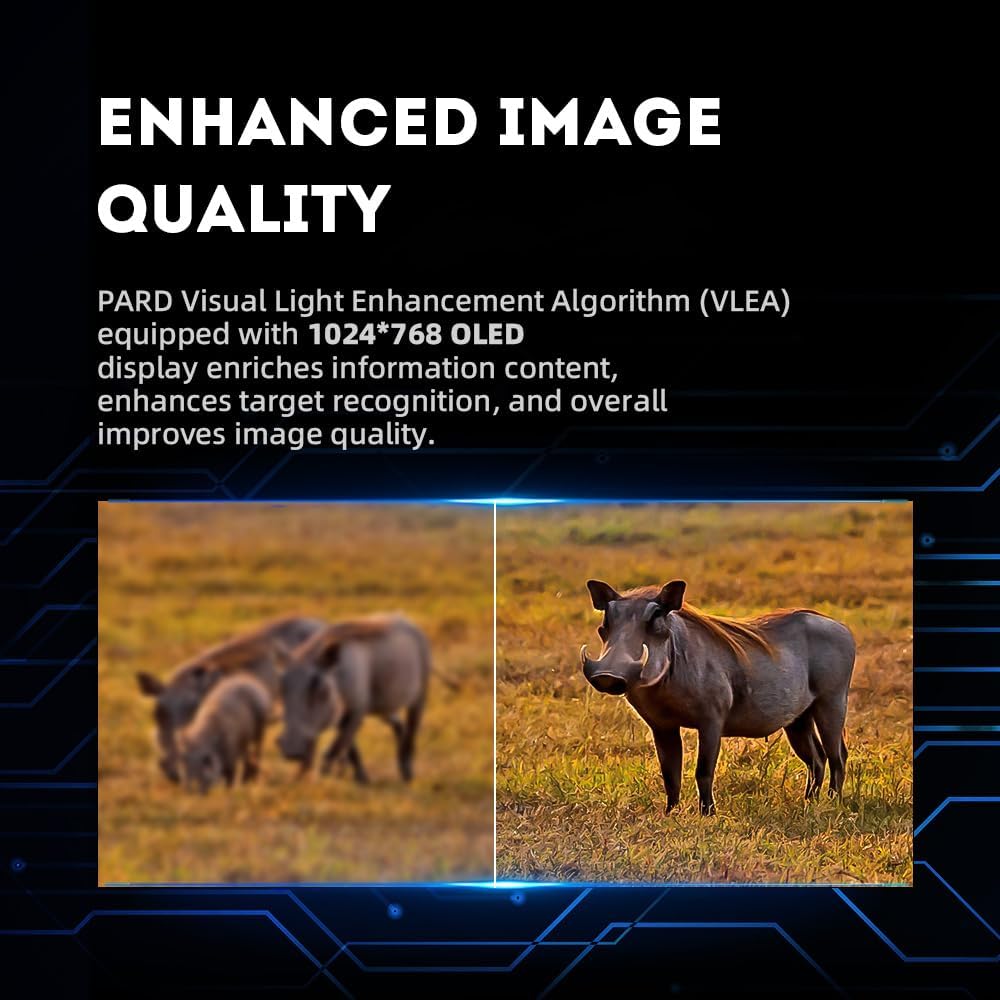 Pard Night Vision Monocular, Digital Night Vision Goggles for Wildlife Viewing, Hunting & Outdoor. IR Illuminator with 200m, 1024 * 768px, Photos and Videos Playback, WiFi. NV009