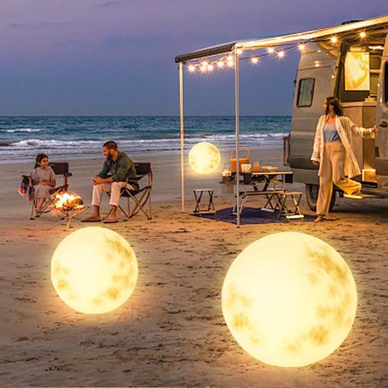Indoor Outdoor Waterproof Light Up Sphere with Remote, LED Night Light Mood Lamp, 16 Dimmable Colors and 4 Dynamic Modes, Suit Home Bedroom Christmas Garden Party (USB Charging, Ball 8 inch)