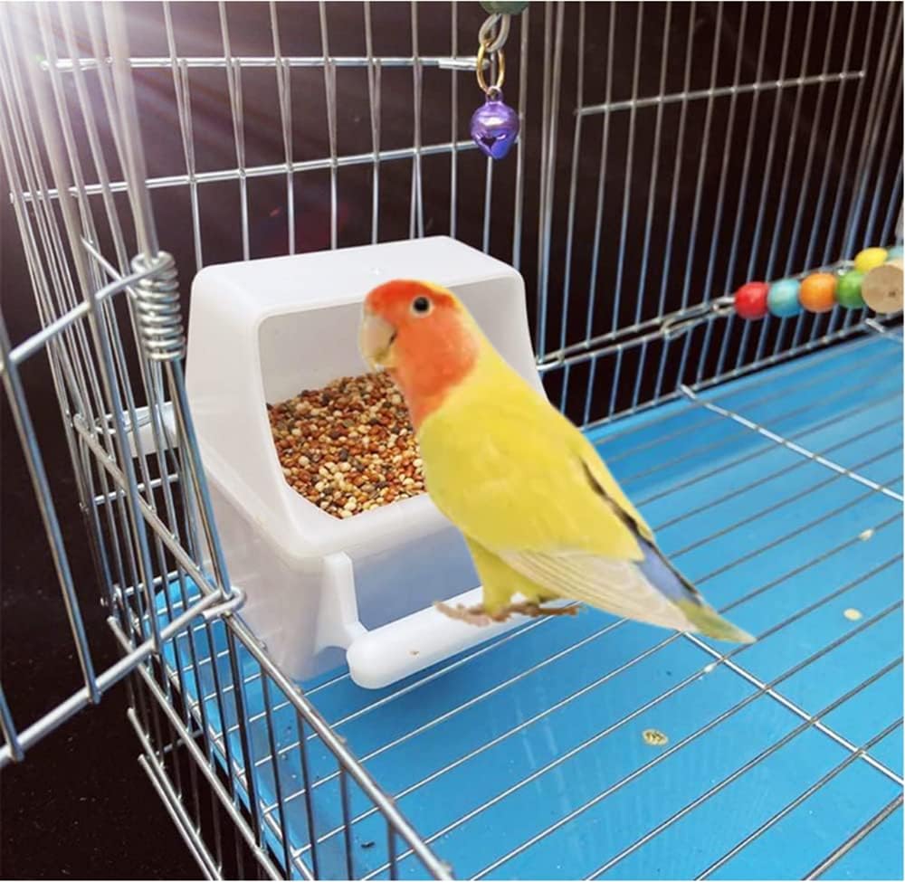 Small Bird Slot Feeder No Mess Cage Hanging Feeder Cup Plastic Food & 