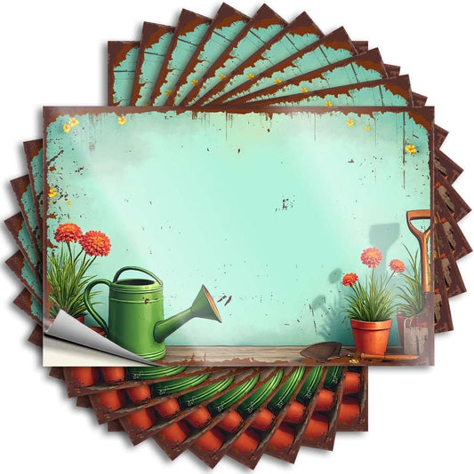 Tool Decal Garden Tools and Flowers On A Wooden Table. Stickers 10Pcs 