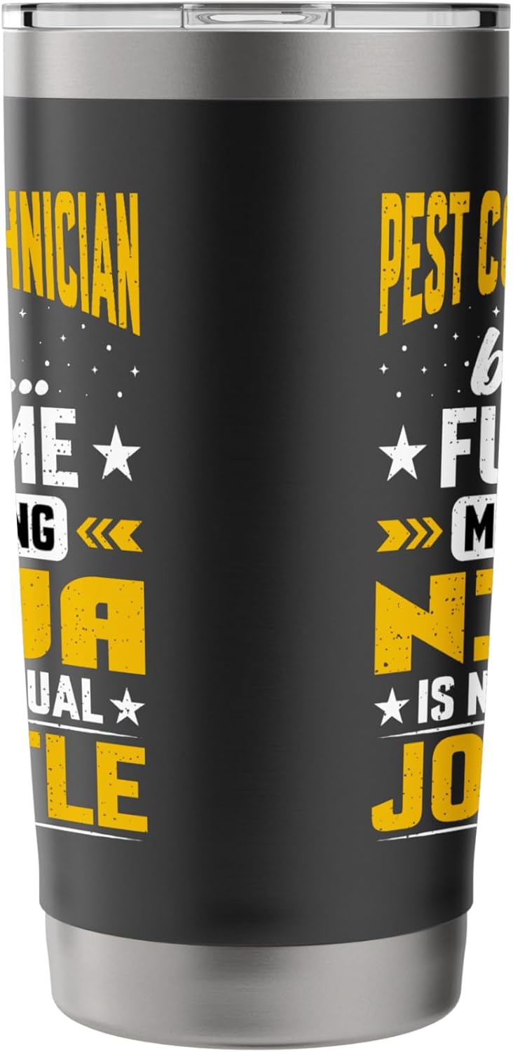 Funny Pest Control Technician Job Title Stainless Steel Insulated Tumbler