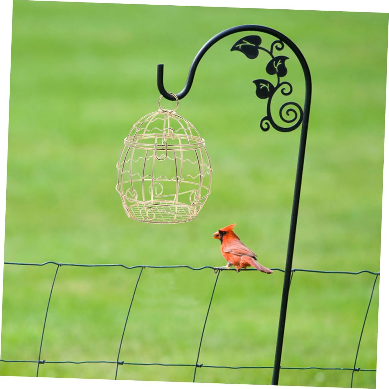 Milisten 4pcs Retro Hanging Bird Feeders Windproof Metal Wild Bird Food Container for Attracting Goldfinches Sparrows and Finches for Outdoor Spaces