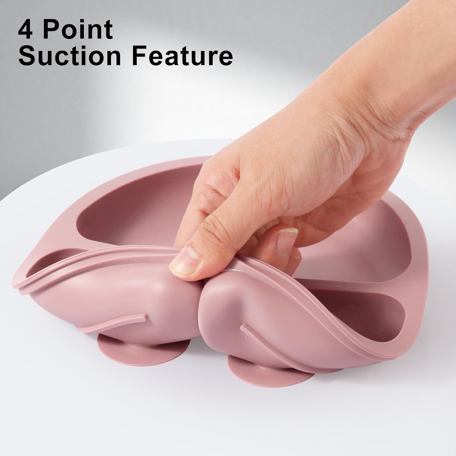Silicone Feeding Set, 2 Pack Divided Toddler Plates with Suction, 2 Pa