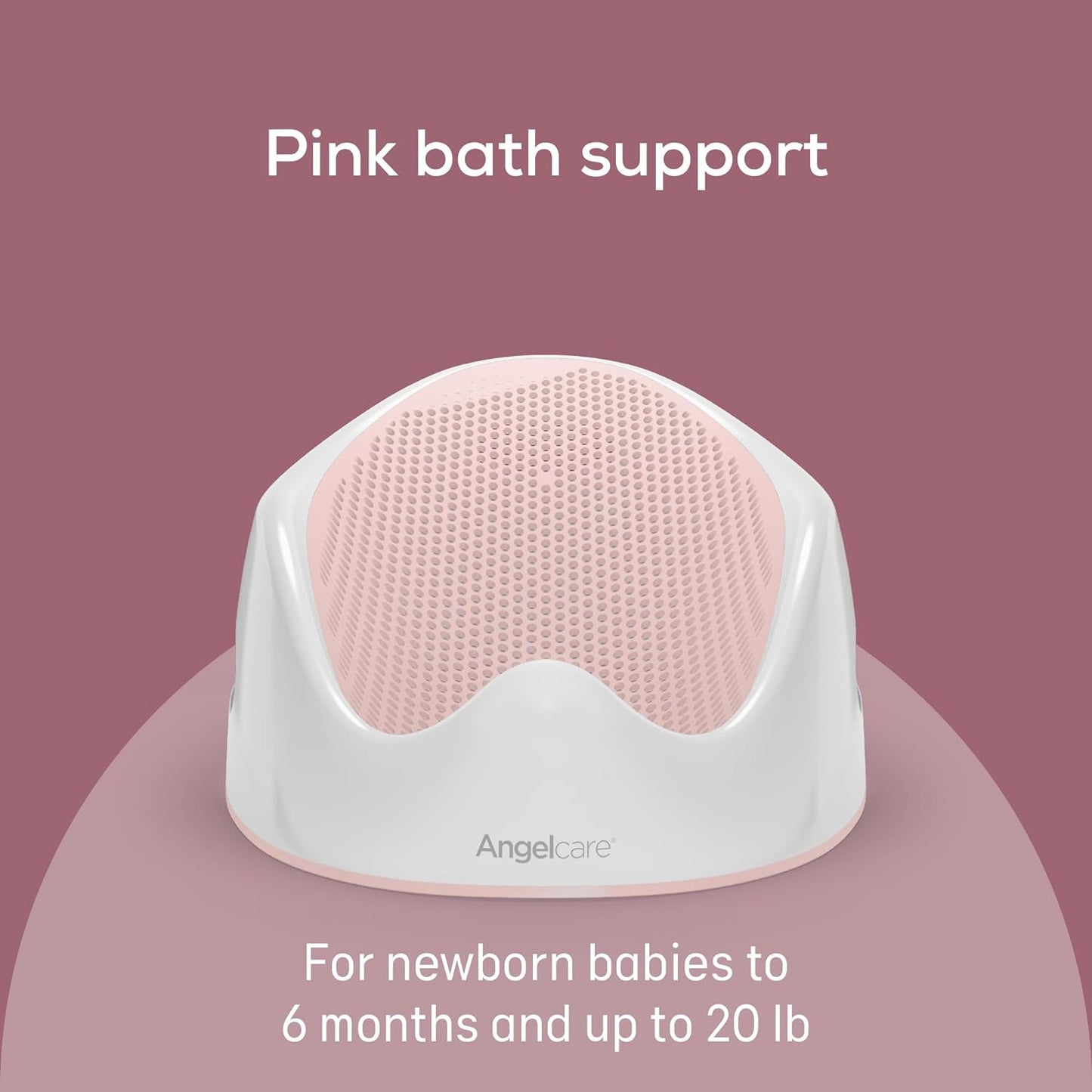 Angelcare Baby Bath Support (Pink) | Ideal for Babies Less than 6 Mont