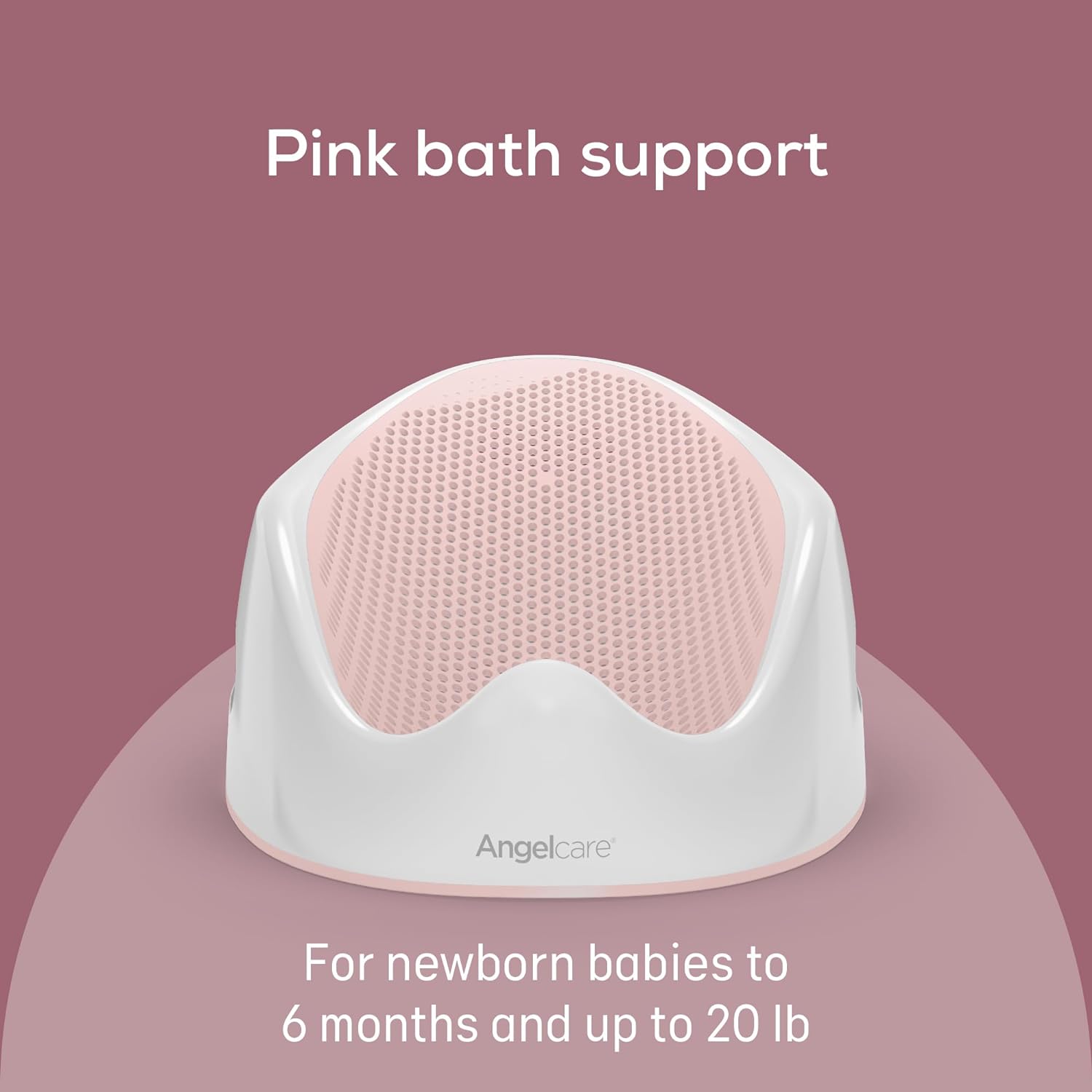 Angelcare Baby Bath Support (Pink) | Ideal for Babies Less than 6 Mont