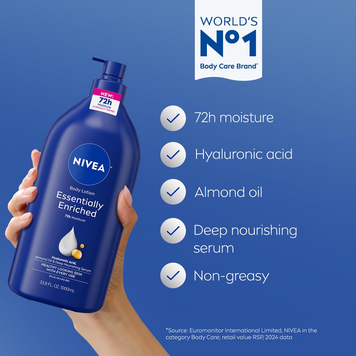 NIVEA Essentially Enriched Body Lotion for Very Dry Skin with Hyaluron