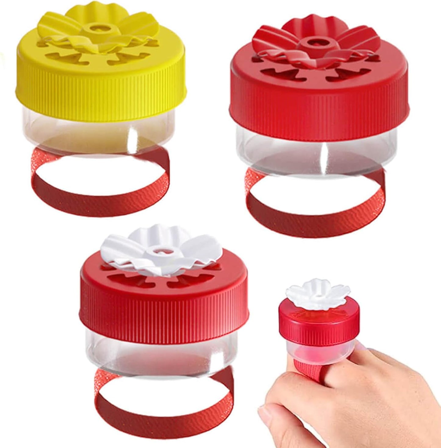 3 Pieces Handheld Hummingbird Ring, Outdoor Mini Hummingbird Handheld Feeder, with Flower Bird Feeder Ring, with Adjustable Strap of Hand Held Wild Bird Feeders Bird Perching Feeding Tools…