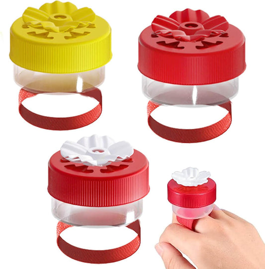 3 Pieces Handheld Hummingbird Ring, Outdoor Mini Hummingbird Handheld Feeder, with Flower Bird Feeder Ring, with Adjustable Strap of Hand Held Wild Bird Feeders Bird Perching Feeding Tools…