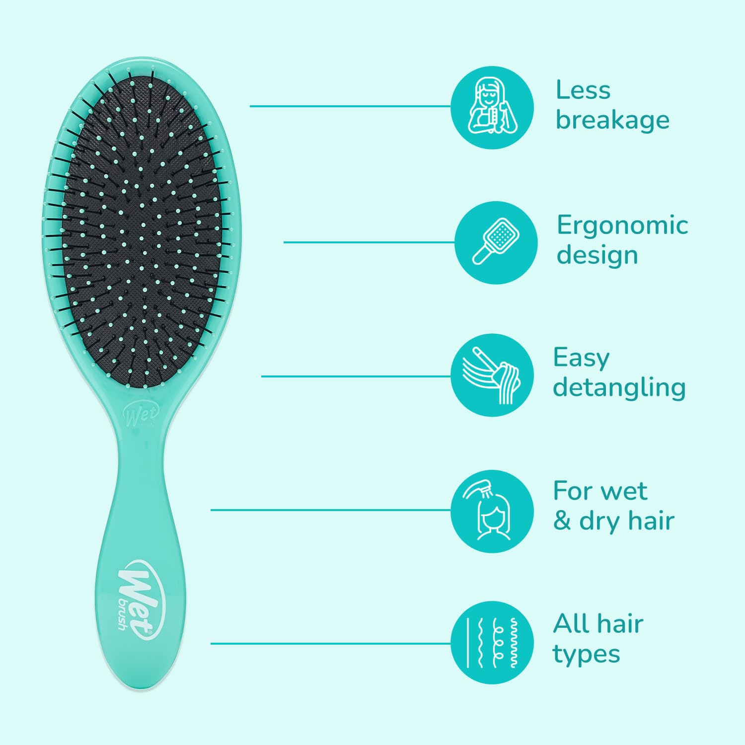 Wet Brush Original Detangler Hair Brush, Amazon Exclusive Aqua- Ultra-