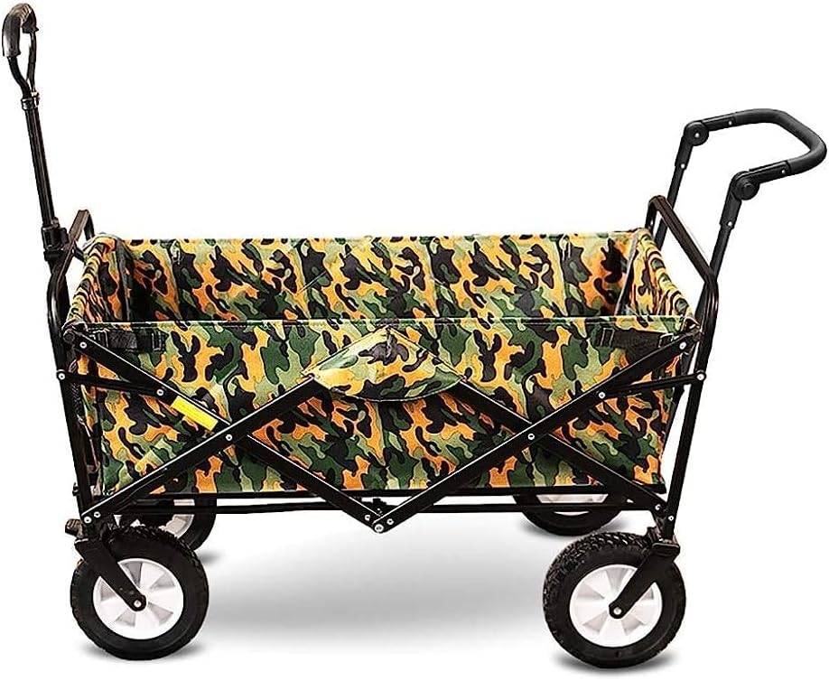 Trolleys, Household Folding Garden Trolley Cart Heavy Duty Wagon Multi-Function Shopping Cart for Outdoor Camping Fishing Pull Truck with 4 Wheels, Static Load: 150Kg/a