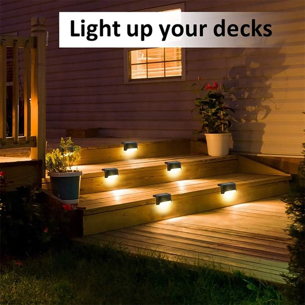 Wall Light 8/16 PCS Solar Lights Solar Step Lights Outdoor Waterproof Solar Stair Fence Lamp Decoration for Patio Stairs Garden Yard