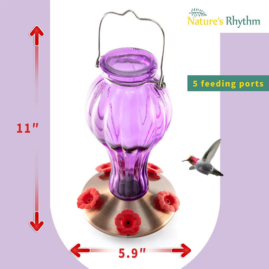 Nature's Rhythm Outdoor Mesh Feeder Metal Mesh Bird Feeder Purple Ball