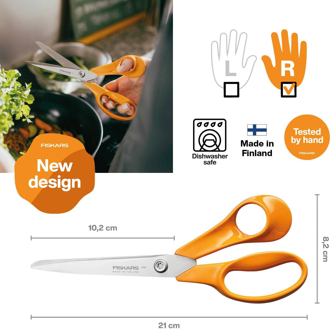Fiskars Classic Universal Kitchen Scissors, Right-Handed, Total Length