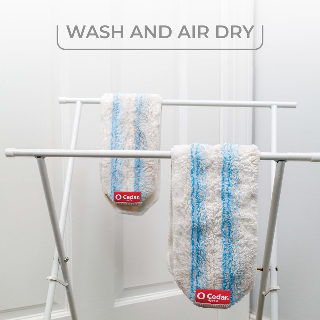 O-Cedar Genuine H2prO Mop Pad Replacement (2-Pack) | Microfiber Refill