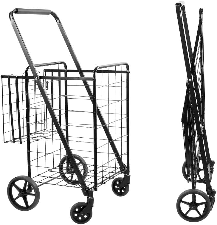 HBJWOV Rolling Utility Shopping Cart for Groceries and Other Supplies carros de la compra Cuatro ruedas