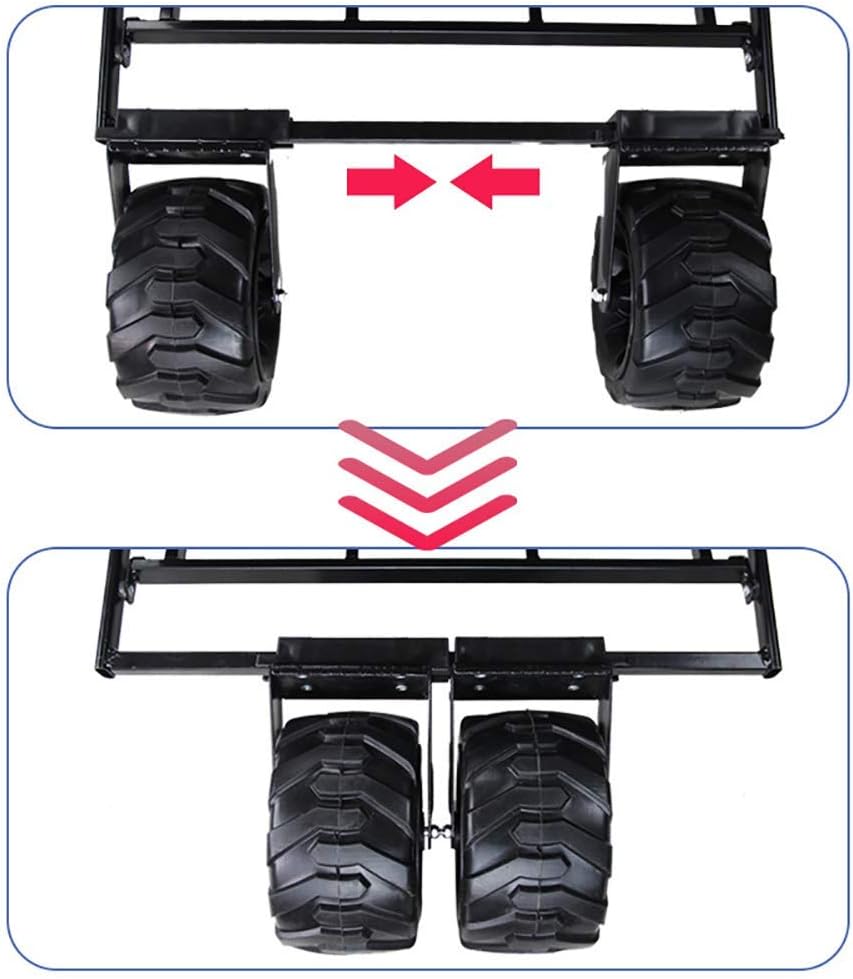 Foldable Wagon, All-Terrain Wheel Garden Cart Portable Dual-Brake Telescopic Pull Rod Multi-Speed Adjustment Pusher Rear Wheel Rotary