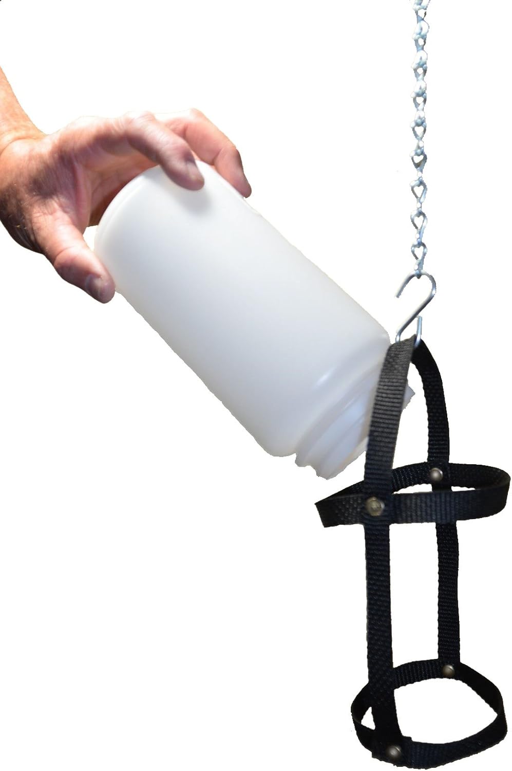 1 Qt. Hanging Harness with Plastic Bottle and Feeder Base