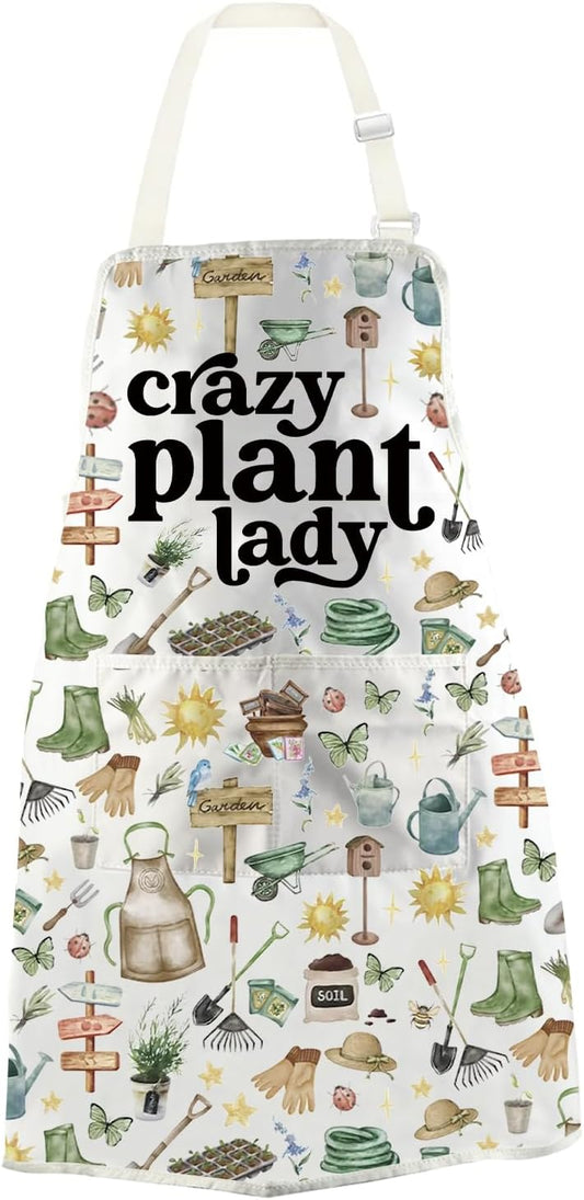 WCGXKO Plant Lover Gift Crazy Plant Lady Apron Gardening Lover Gift Gardener Gift Plant Lady Gift For Women