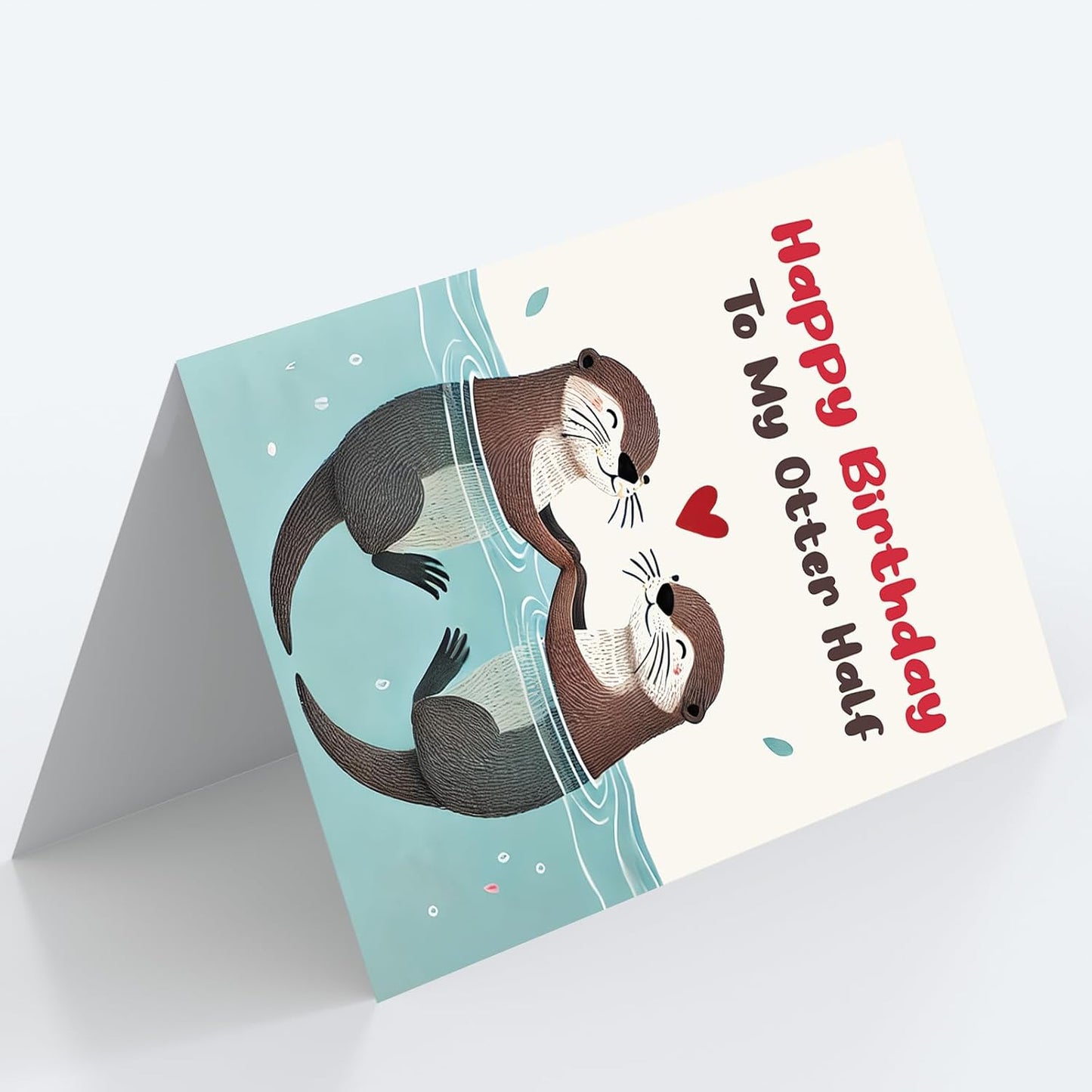 Happy Birthday Gifts Cards for Husband Wife Boyfriend Girlfriend, Funny Birthday Card for Men Women Him Her, Cute Otter Gifts