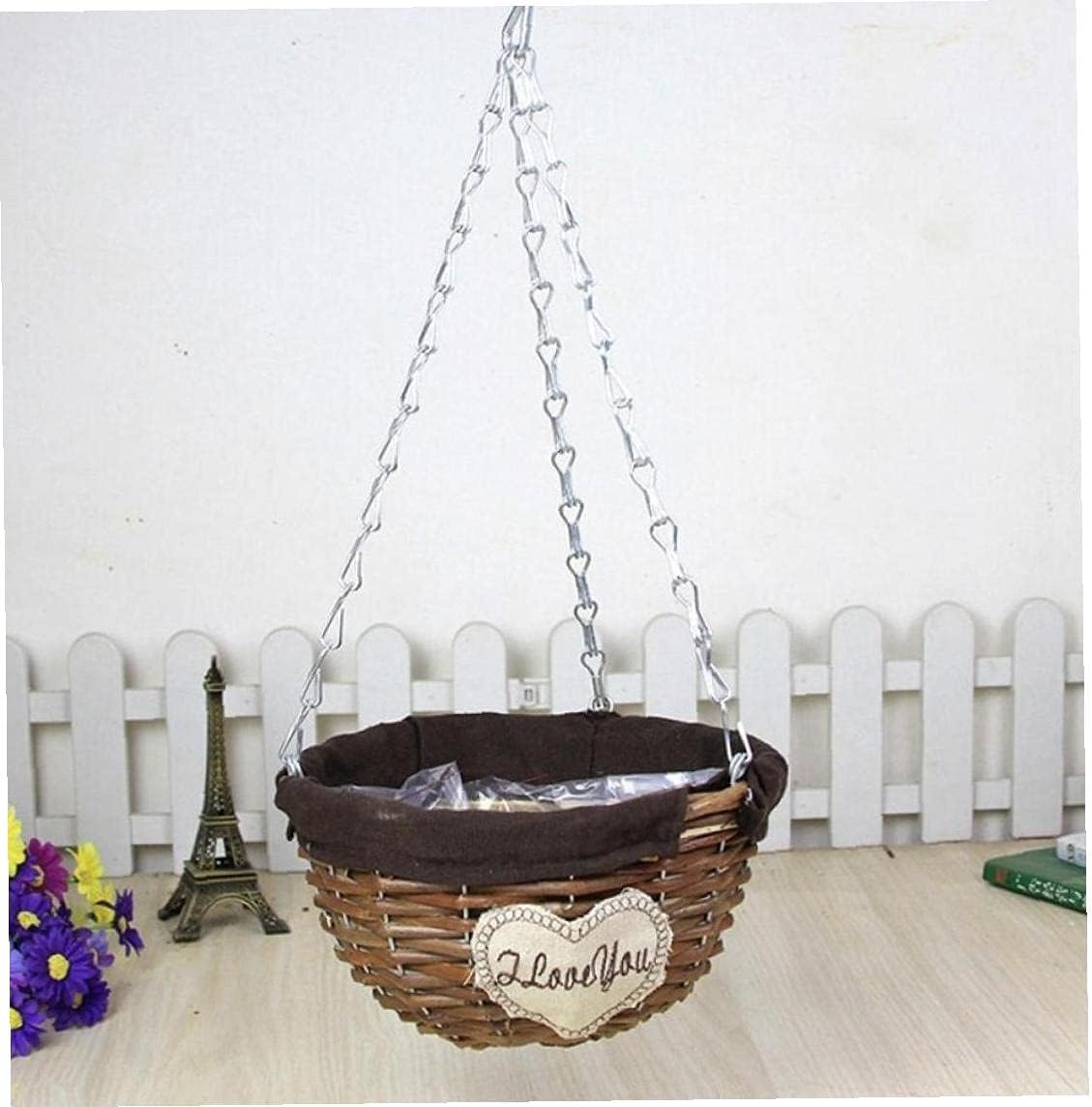 1pc Natural Wicker Hanging Basket, Wall Hanging Rattan Flower Pot Planter Vase for Indoor Outdoor Garden