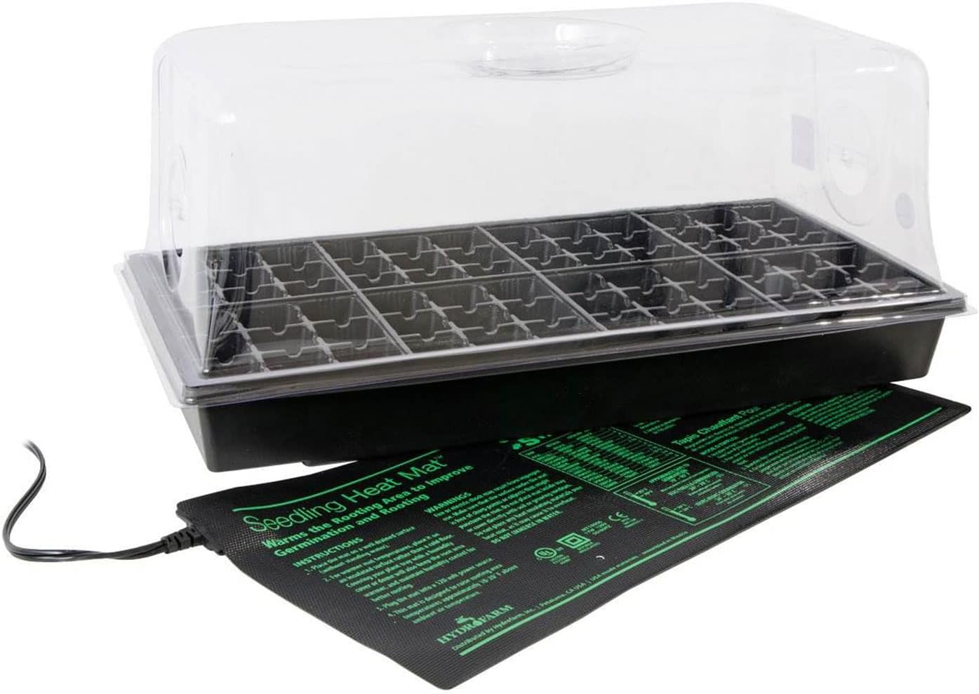Jump Start CK64060 120V 17W Germination Hot House with Heat Mat, Watertight Tray, Cell Insert and 7" Humidity Dome