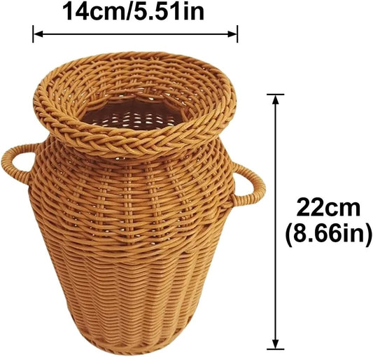 Rattan Flower Basket, Decorative Classic Woven Planter Basket with Han