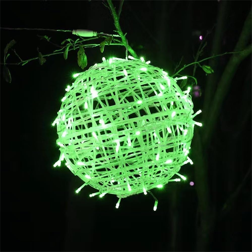 3 Pack Solar Hanging Ball Lights - 7.8Inch LED Waterproof Outdoor Decor Ball Light Christmas Outdoor Garden Lanterns Waterproof Globe Fairy Lights (White)