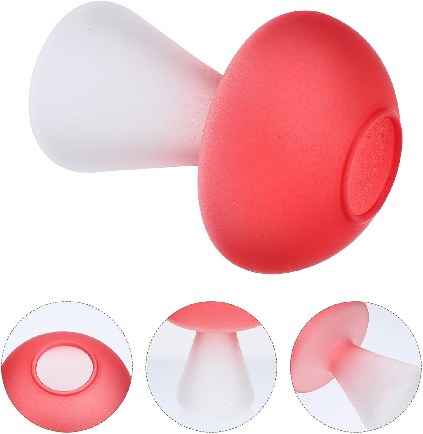 Mushroom Shaped Glass Vase Desktop Hydroponic Flower Pot Red Glass Ter