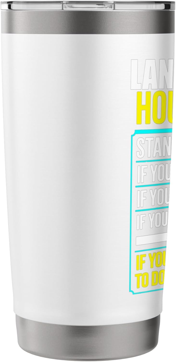 funny hourly rate job men humor landscaping landscaper Stainless Steel Insulated Tumbler