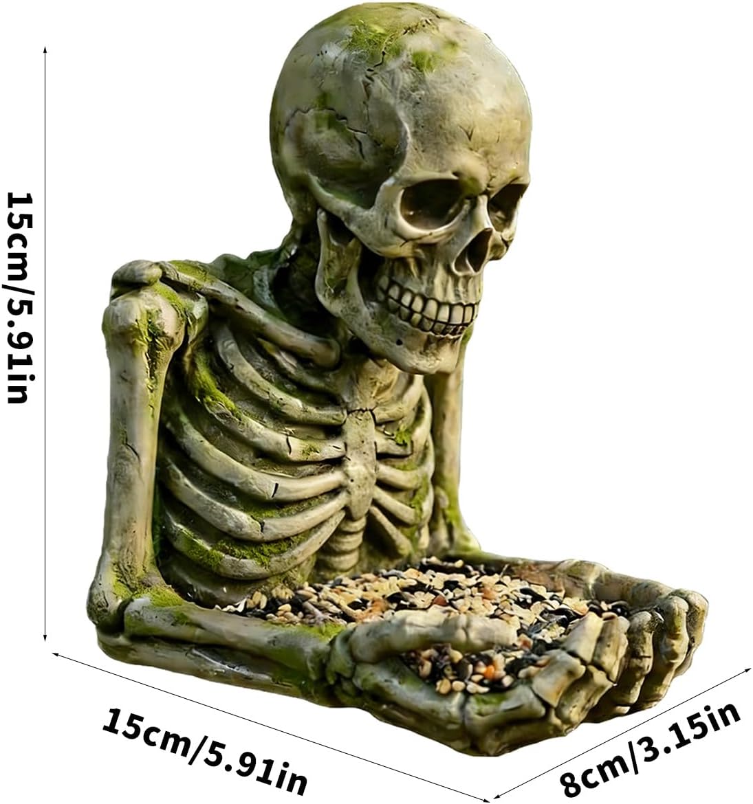 Dark Themed Resin Bird Feeder with Removable Design Ideal for Backyard
