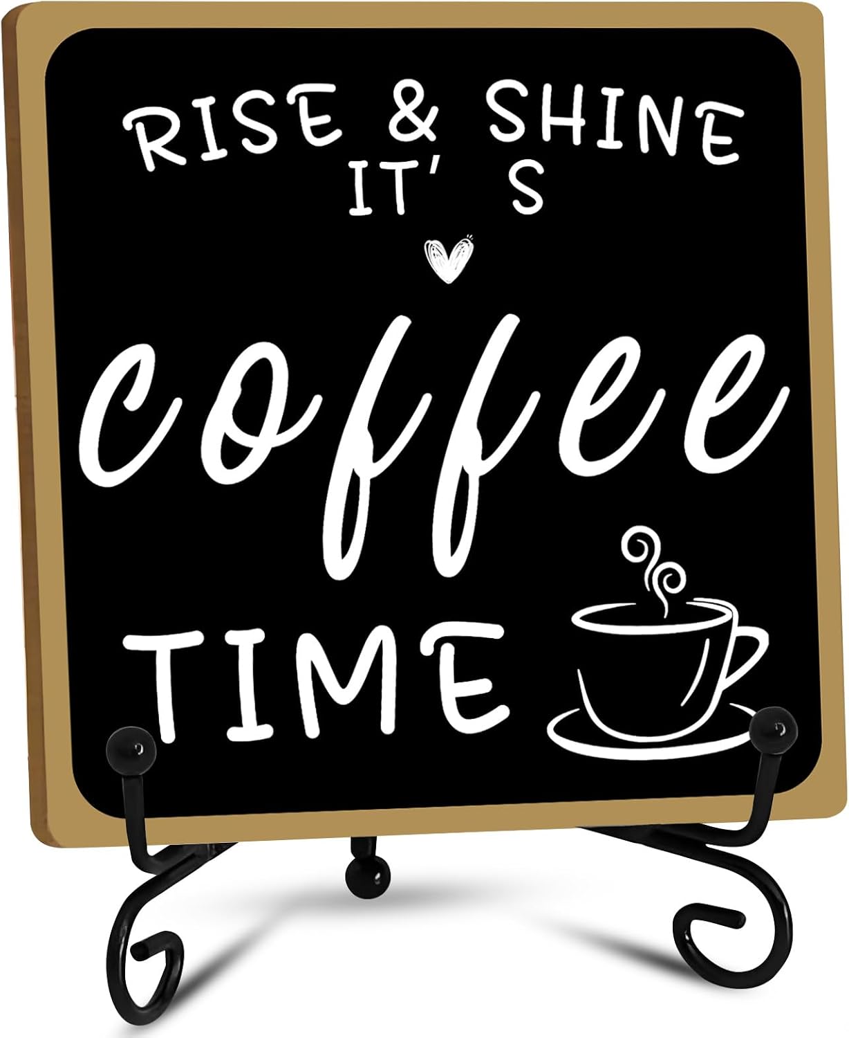 Wooden Coffee Bar Sign Coffee Bar Decor, Coffee Bar Decorations Black 